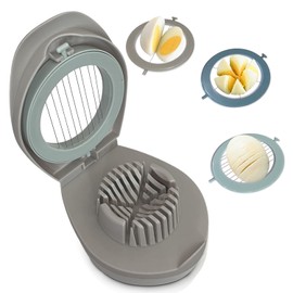 BEIGEMEI Egg Slicer for Hard Boiled Eggs with 3 Slice Modes, Plastic Multipurpose Egg Slicer Kitchen Dicer for Strawberry, Grape, Cherry Tomato