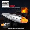 cciyu 9x 17 Led Amber Torpedo Cab Marker Lights Chrome