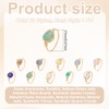 UNICRAFTALE 10Pcs 10 Styles Chakra Crystal Rings Adjustable Gemstone Rings