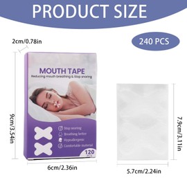 240 PCS Mundpflaster Schlafen, Mundtape für Besseren Schlaf, Anti-Schnarch Pflaster, Reduziert Schnarchgeräusche und Verbessert die Schlafqualität