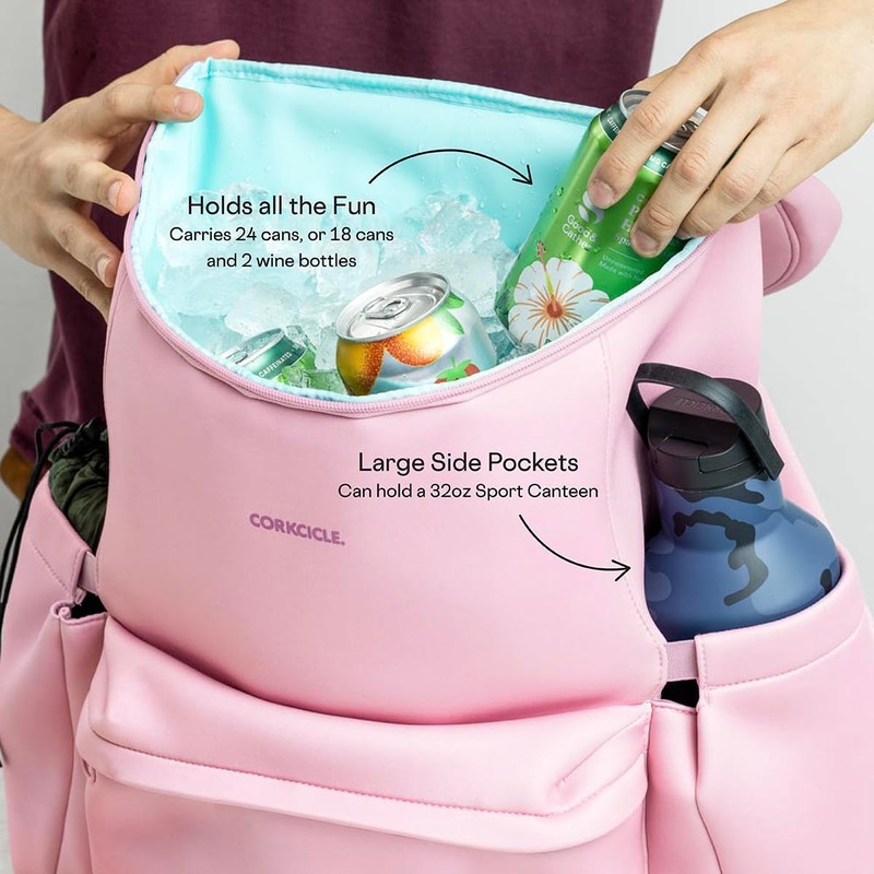 Corkcicle Lotus Backpack Cooler Bag - Keeps Drinks Cold All