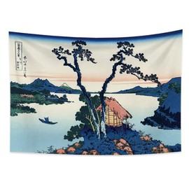 YONGFOTO 100 x 70 cm Ukiyo-e Tapestry Mountain Fuji 36 Views Room Wall Hanging Suwa Lake in Province Shinano Landscape Wall Art Japanese Traditional Painting Toyo Style Tapestries