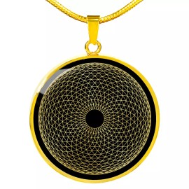 Express Your Love Gifts Sacred Geometry Torus Yantra White Circle Necklace Stainless Steel or 18k Gold  - Luxury Necklace (Gold), No