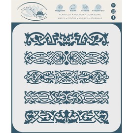 Celtic Clip Stencil 15 x 16.5 cm (S) - Irish Celtic Viking Hair Clip Knotwork Design Woven Ethnic Braided Protection Knot Stencils for Painting Template