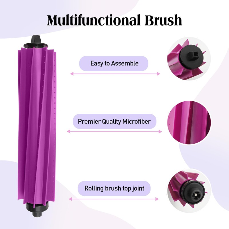 Replacement Accessories for Eureka E20 Plus Robot Vacuum,1Rubber Main Brush,4Mop