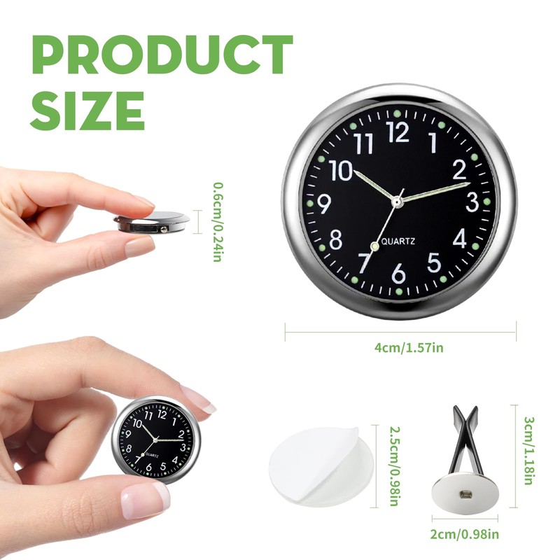 Car Clock for Dashboard Stick on Clock, Small Clock, Mini