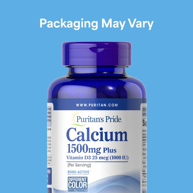 Puritan's Pride Absorbable Calcium 1500 mg Plus Vitamin D3 25mcg