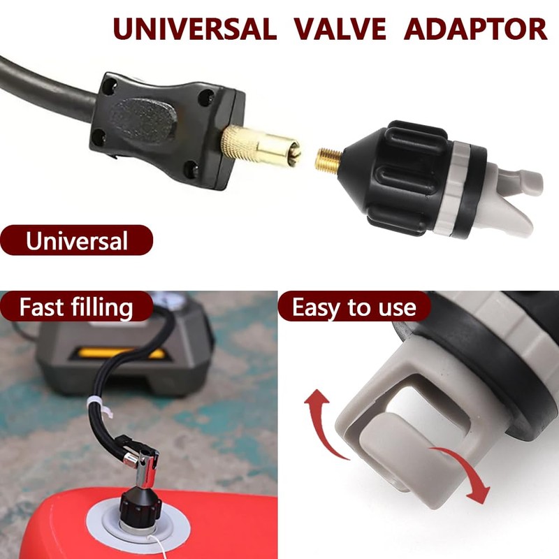 GOIYZTTR SUP Valve Adapter Inflatable Adapter with 4 Pieces Gas