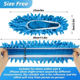 MAQIHAN 10 Mop Slippers for Floor Cleaning - Mop Socks Women Mopping Cleaning Socks Feet Foot Mopping Slippers Dusting Slippers Dust Mopping Shoes Washable Microfiber Moppers Slippers (5 Pairs)
