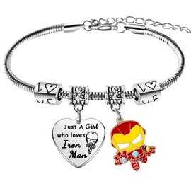 Anime Cartoon Superhero Bracelet Gifts for Women Men Iron Palm Charm Bracelet for Fans Gifts Movie Fans Bracelet Superhero Jewelry Classic Anime Character Charm Bracelet Movie Lover Gifts Birthday Gifts Superhero Merchandise