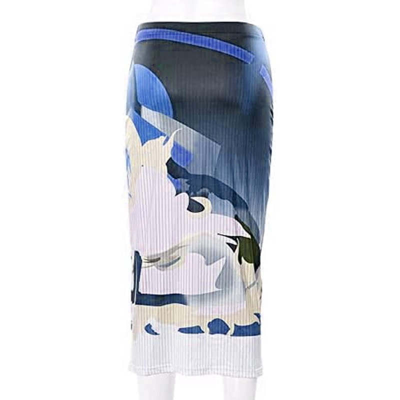 Avanova - Falda midi plisada de cintura alta para mujer,