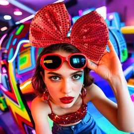 Comott Large Butterfly Hair Bow Headband for Women,Bohemian Butterfly Hair Clip for Girls，Hair clip suit for Kids in Christmas,Children's Day Gift Pack of 2