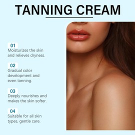 Skin Tanning Cream – Natürliche Bräunungscreme Für Sonnenlose Bräune, 2PCS Inkl. 2 Handschuhen, Hydratisierende & Streifenfreie Formel, Schnell Einziehende Selbstbräuner-Lotion Für Strahlenden Teint