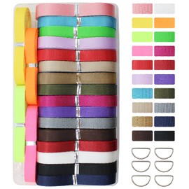 ZHFMILY 3/8 inch Nylon Webbing Strap for Sewing- 40 Yards 1cm Assorted Strap-Flat Lawn Chair Webbing Strap Replacement DIY Crafts Webbing Supplies for Bag-Pet Collars Projects (#237)