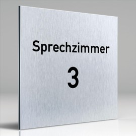 Türschilder24 Aluminium Dibond Door Sign 120 x 120 x 3 mm Speech Room 3 100% Made in Germany