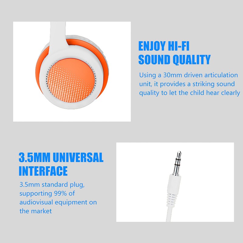 Kids Headphones with 85dB Volume Limited Hearing Protection Wired headphones