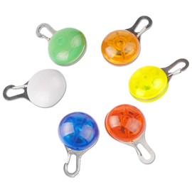 6Pcs LED Dog Collar Light, Clip on Dog Tag Collars Waterproof LED Puppy Lead Flashing Light 3 Modes Increased Visibility Safety for Families Pet Night Walking Running(Blue/Red/Green)
