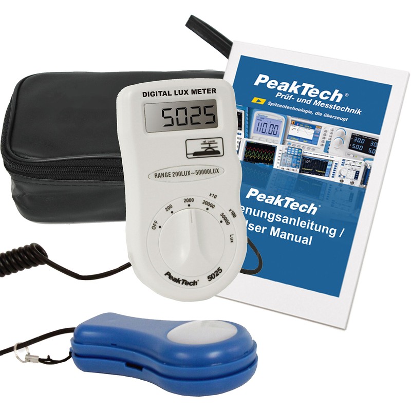 PeakTech P 5025 Digital Lux Meter with External Sensor and