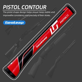 Geoleap Pistol Putter Grip- Soft Polyurethane Material，Midsize ，Pistol Shape, Light Weight Putter Grips,4 Color to Choose. (Black)