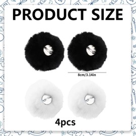 CVDYWDJIE 4 Pieces Rabbit Tails, Fluffy Plush Tail Decoration, Cute Plush Balls, Game Props for Holiday Parties, Rabbit Costume Accessories
