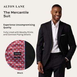 Alton Lane Mercantile Suit Tailored Fit - Premium Quality Suits for Men, Stylish and Elegant Formal Suit for Men, Black, 38S