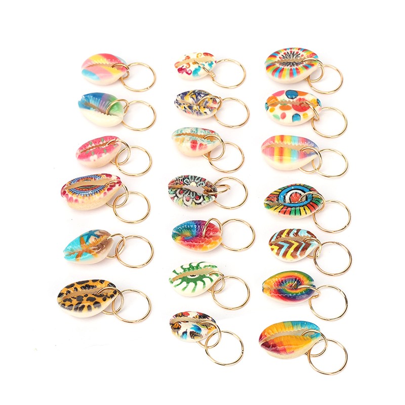 20pcs Shell Dreadlocks Ring DIY Cute Exqusite Hair Braiding Pendant