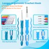 Lewhoo Ergonomic Crochet Hooks Set with Case, 13 Size Crochet