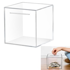 Acrylic Piggy Bank Only Allows in and Out Acrylic Piggy Bank Transparent Piggy Bank Cannot Be Opened Piggy Piggy Bank Helps with Budgeting and Savings (Small)