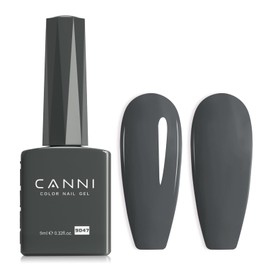 CANNI Grey Gel Nail Polish, 1Pcs Grey Gel Polish Dark Grey Color Nail Polish Gel High Gloss Soak Off U V Gel Nail French Nail Manicure Salon DIY