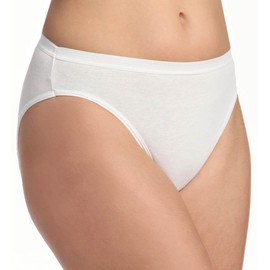 Fruit of the Loom Women's 3 Pack Cotton Hi-Cut Brief Panty, White, 9