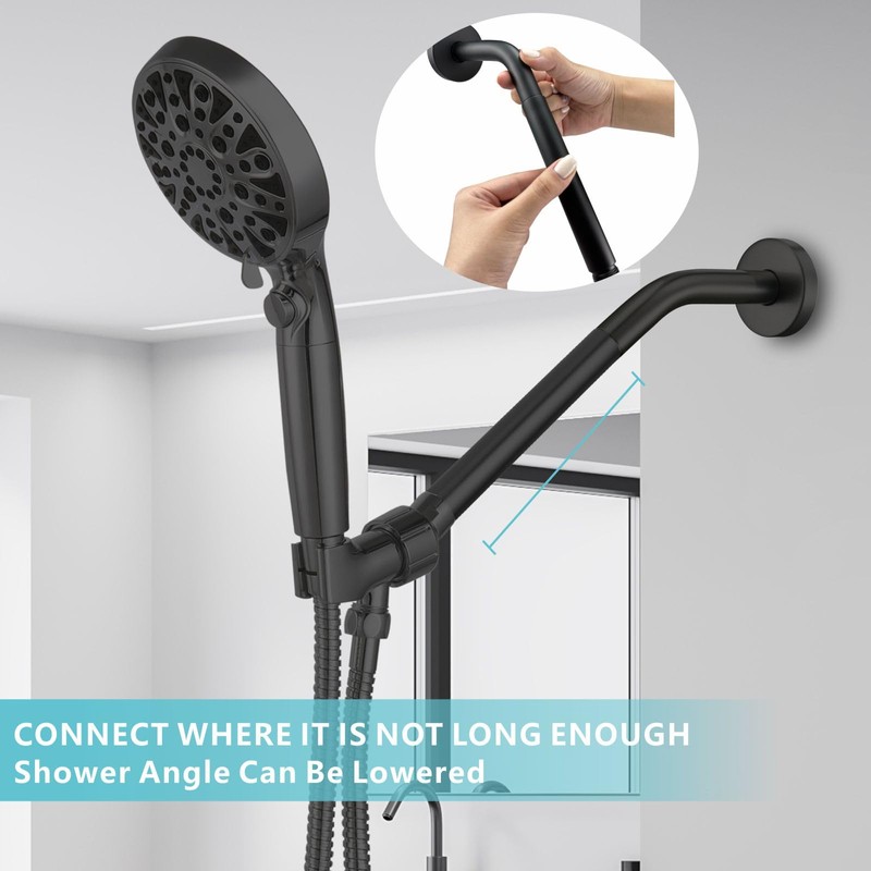 Nuodan Shower Extension Arm, Solid Stainless Steel Shower Pipe Extension