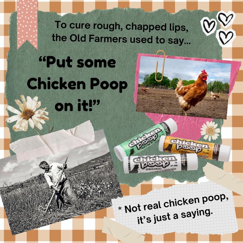 .15 oz. Chicken Poop® ORIGINAL FLAVOR Lip Junk for Dry,