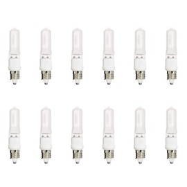 Satco S1916-12PK Halogen T4 Mini-Candelabra Light Bulb, 100 Watts, 2700K, Frosted (12 Pack)
