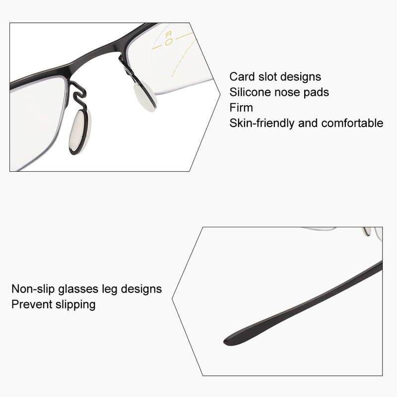 Fashion Anti Blue Rays Presbyopic Glasses Visual Fatigue Relief Multifocal
