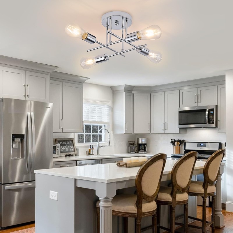 Dellemade Ceiling Light, 4 Lights Chandelier Ceiling Light for Living