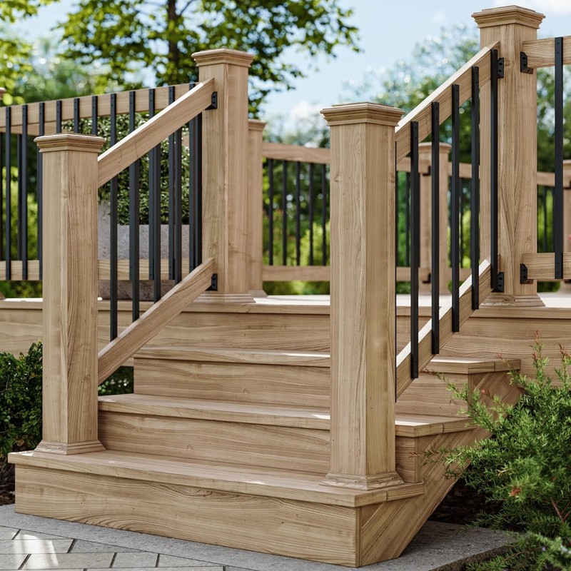 HZIU 25 Pack Deck Balusters 32'' Rectangle Staircase Baluster, Black