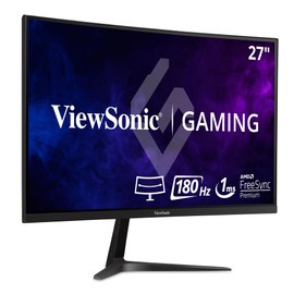 ViewSonic VX2718-PC-MHD 27 Inch Curved 1080p 1ms 180Hz Gaming Monitor with FreeSync Premium, Eye Care, HDMI and Display Port