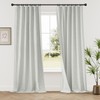 KangBang 60 Inch Wide Blackout Linen Curtains 2 Panels Set-Back