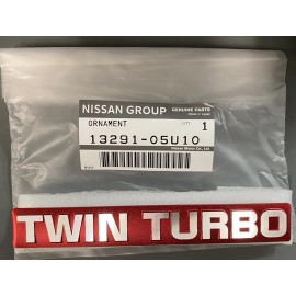 Nissan JDM Nissan Skyline R32 R33 R34 GTR Red Twin Turbo Emblem  New OEM P#13291-05U10
