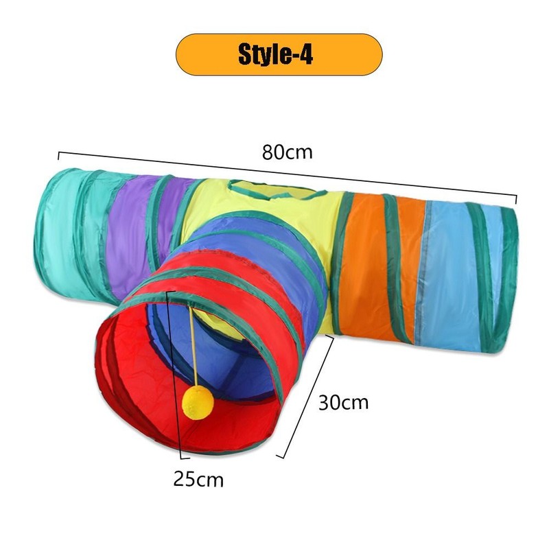 Collapsible Cat Tunnel – Fun Polyester+Steel Wire Cat Tunnel Tube,