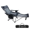 POEPORE Reclining Camping Chair with Removable Footrest Lounge Chair with