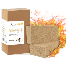 GIRtech Heavy Duty Refractory Fire Bricks for Forge 3200F - Pack of 2 Extra High Temperature Insulated | Fire Brick for Masonry, Insulating Kiln, Fire Pit, Wood Stove, Oven, Grill, Melting Metals