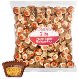 Peanut Butter Miniature Cups, 2lb Pack of Peanut Butter Cups Bulk, Perfect ReesCups for Stocking, Dessert Toppings, Party Favors and Gift Baskets, Ideal for Gifting or Everyday Enjoyment