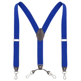 Men's Suspenders with Swivel Hooks and Adjustable Braces, Suitable for Heavy Duty, Big and Tall, Black, Blue, One Size