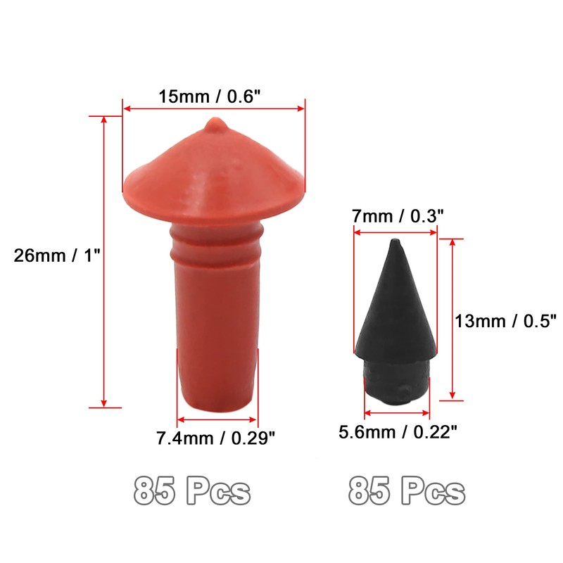 sourcing map 170Pcs Car Mushroom Shaped Tire Repair Insert Plugs