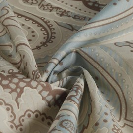 BESTRIPES Fabric Shower Curtain, Taupe Blue Printed Boho Paisley Pattern Shower Curtain for Bathroom, Waterproof Bathroom Curtains, 72" W x 72" H