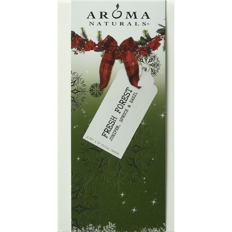 Aroma Naturals Holiday Essential Oil Pillar Candle, Juniper, Spruce and