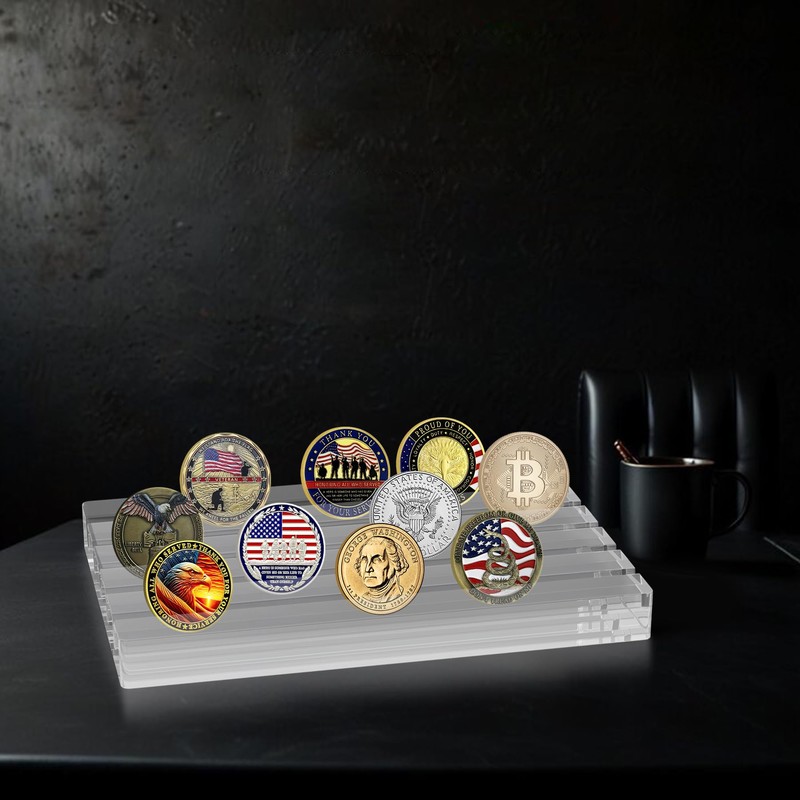 Boloyo Acrylic Challenge Coin Display Stand, Clear 6x4 inch 5