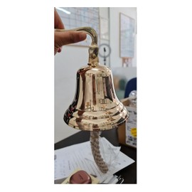 4" Solid Brass Bell Quality Marine Wall Mounted Ship Hanging Bell Perfect for Dinner, Indoor, Outdoor, School, Bar, Reception, Last Order & Church by The Metal Magician