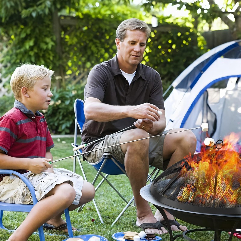 Fire Pit Spark Screen, Outdoor 27 Inch Round Fire Pit
